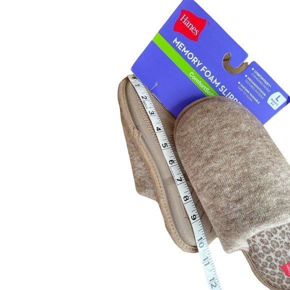 🌹Women’s Size L 8-9 Hanes Cotton Slip On Scuff Slipper with Memory Foam Tan - Picture 6 of 12